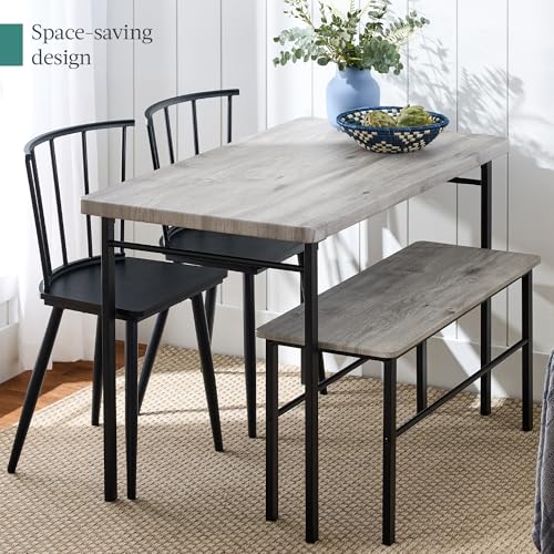 4-Piece Dining Table Set with 2 Chairs and Bench Q99470