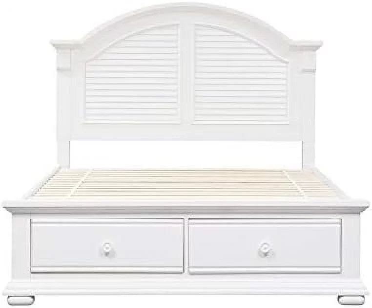 King Storage Bed in Oyster White J731
