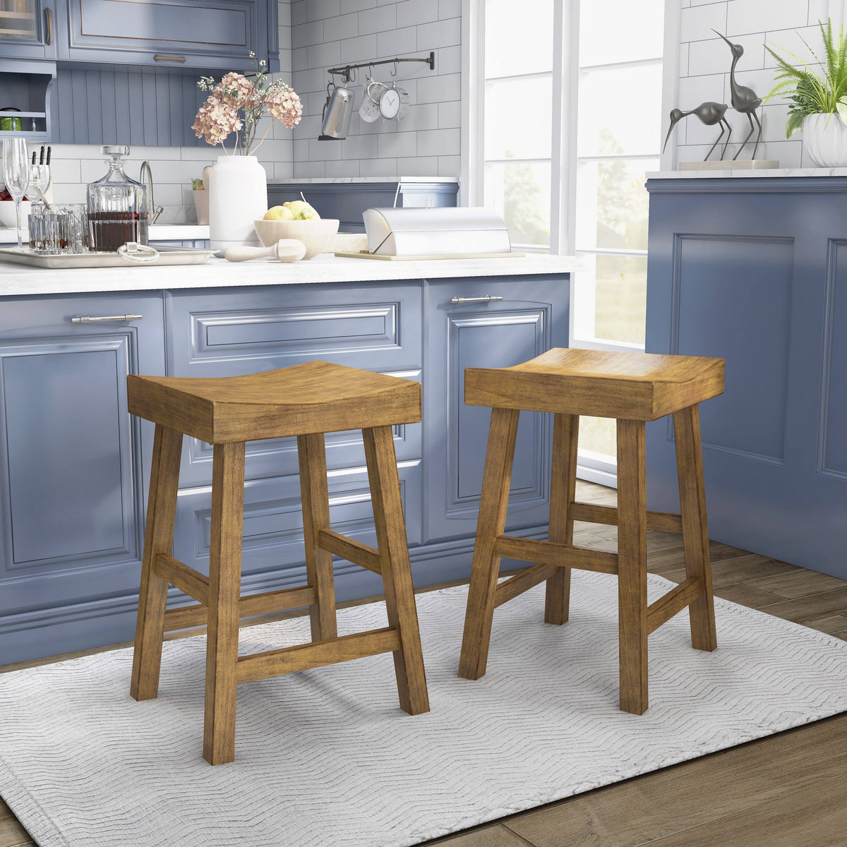 Saddle Stool (Set of 2) - Antique Grey M271