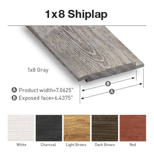 Charcoal Shiplap Pine Board (6-Pack) J49564