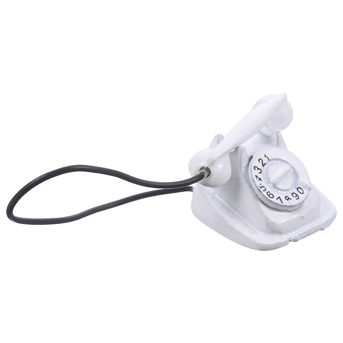 Miniature Telephone Doll House Toys Vintage Decor Metal White C86807