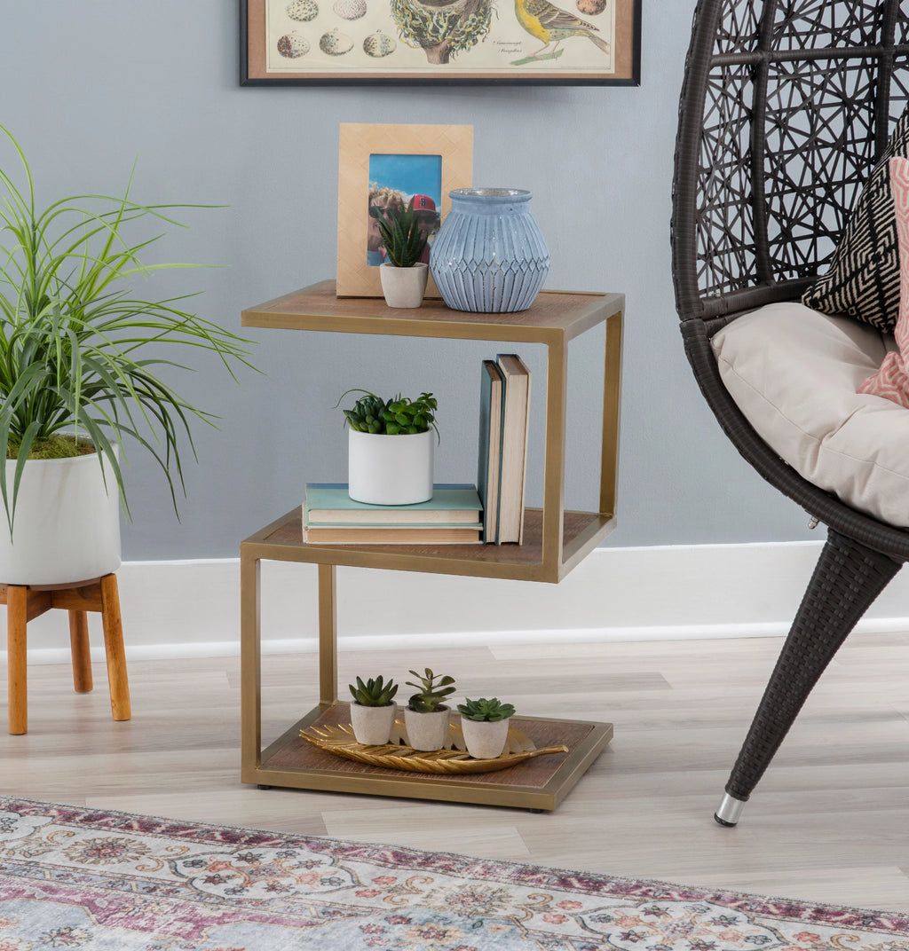 3-Tier Metal Accent Side Table E539