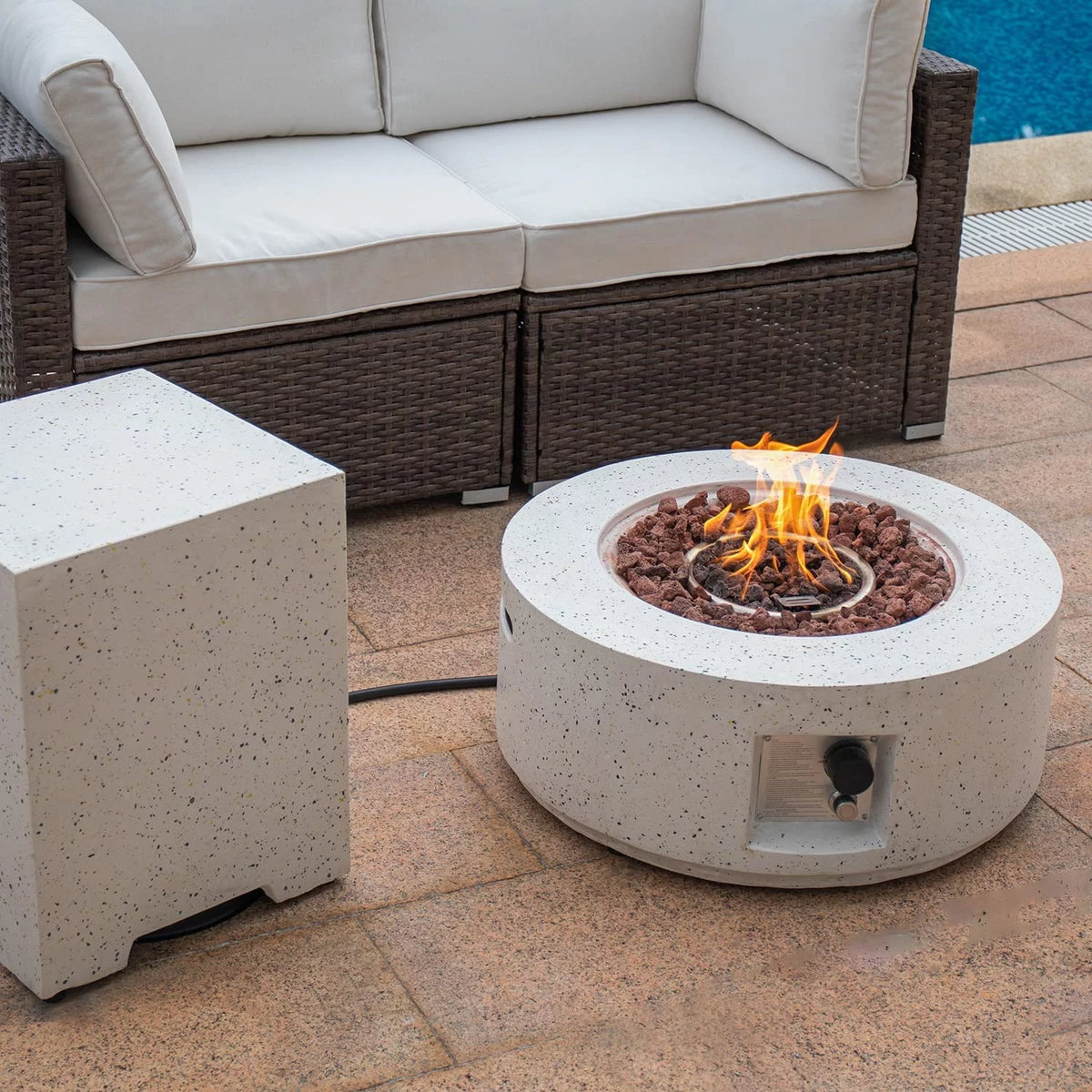 28-inch Round Propane Fire Pit Table Set G4459
