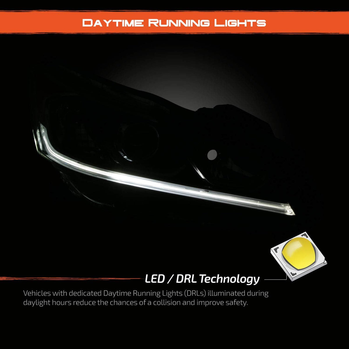 Projector Chrome Headlight Passenger Right X21208