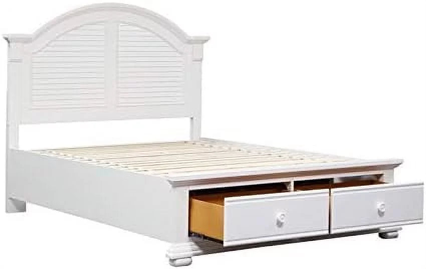 King Storage Bed in Oyster White J731