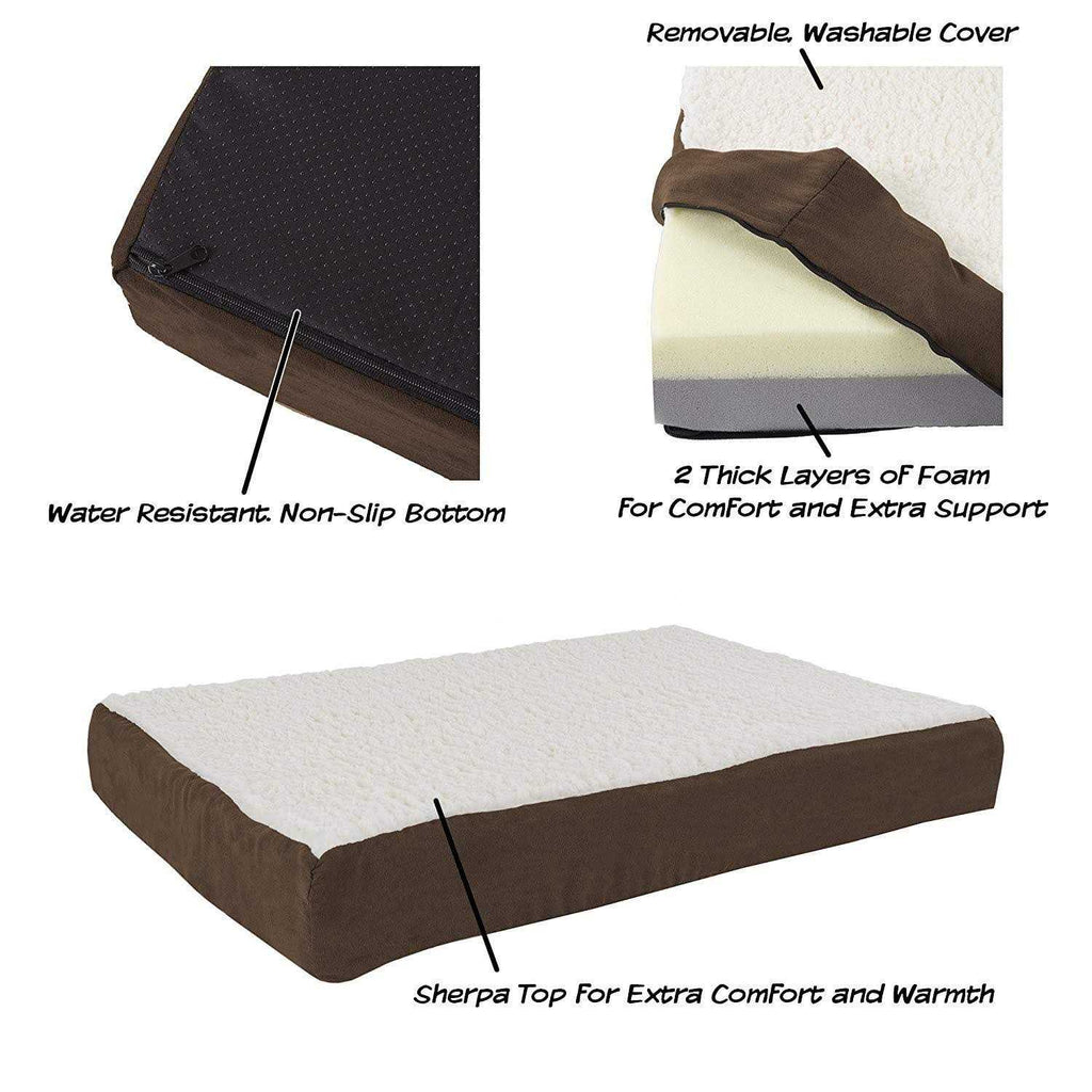 Sherpa Dog Bed with Memory Foam Cover F684