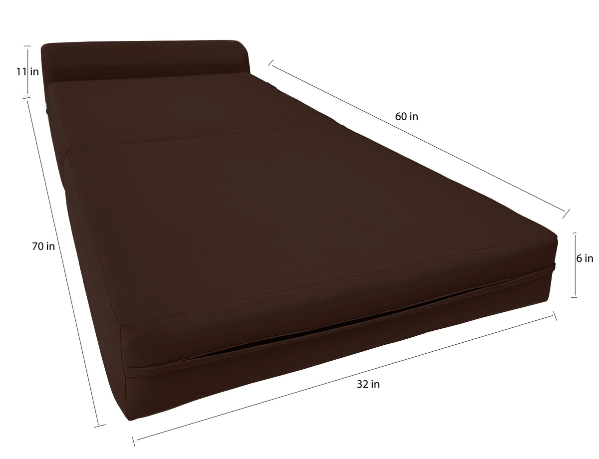 Brown Folding Foam Sleeper Chair Q24103