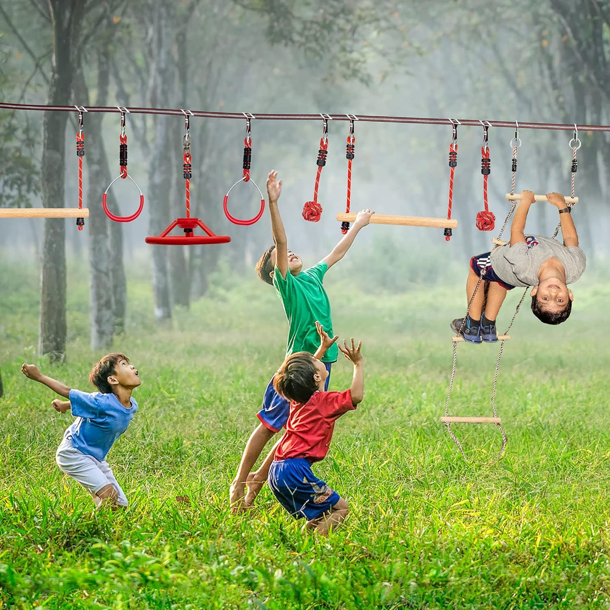 50FT Ninja Warrior Obstacle Course Outdoor Playset L703580