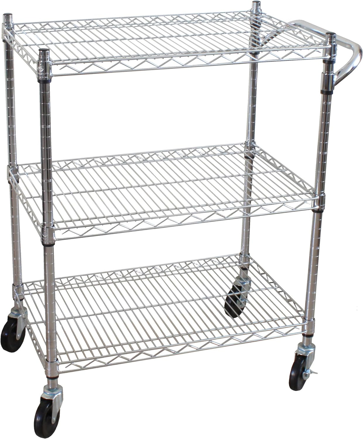 Chrome 3-Tier Heavy Duty Utility Cart A348