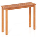 Solid Wood Narrow Dining Table with Slatted Tabletop Y11539