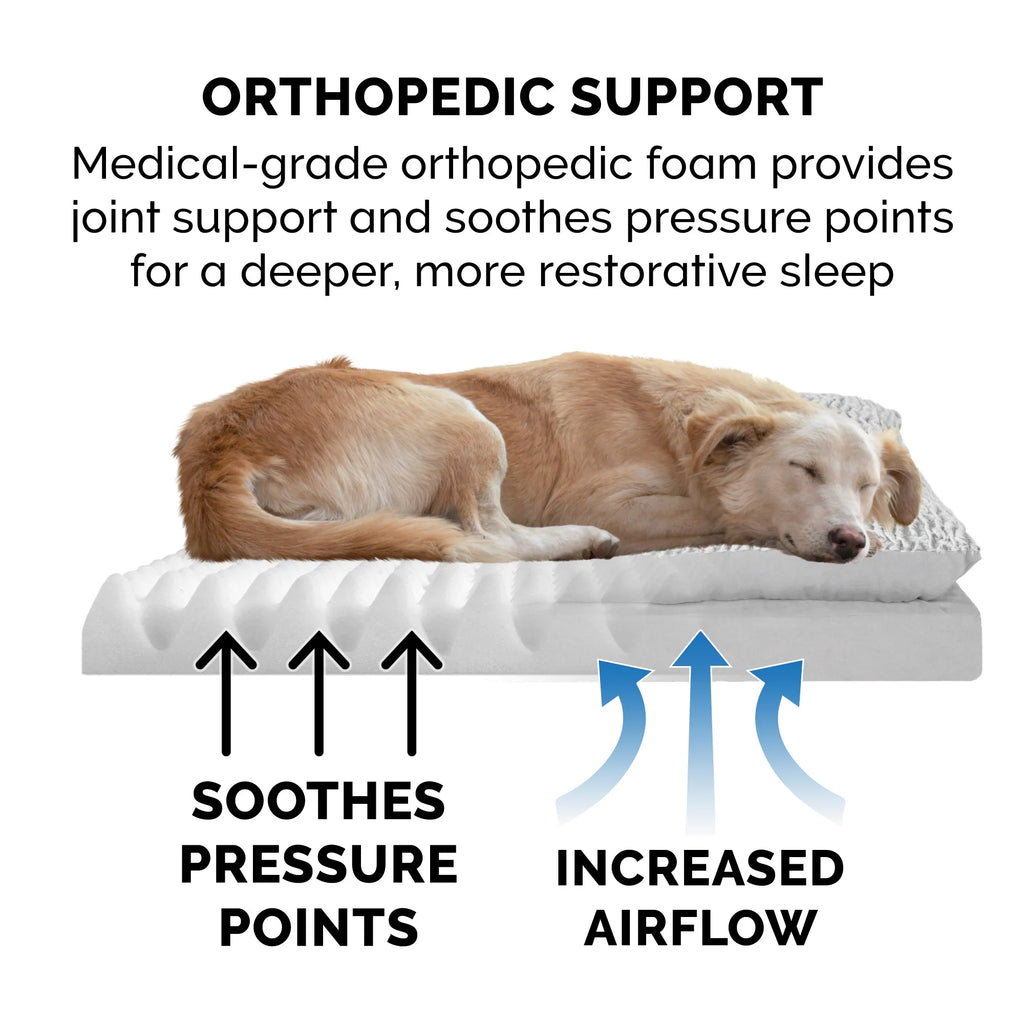Orthopedic Pillow Top Mattress Pet Bed, Gray, Large C3011