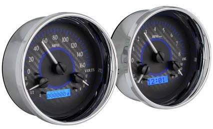 Dual Round Universal VHX System Carbon Fiber Face Blue Display W3773