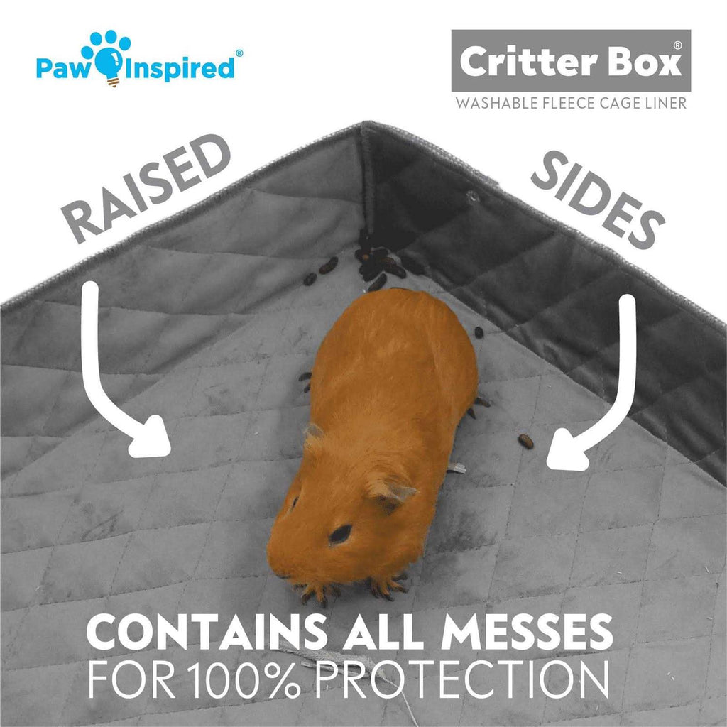 Washable Fleece Guinea Pig Cage Liner & Bedding with Raised Sides Y965