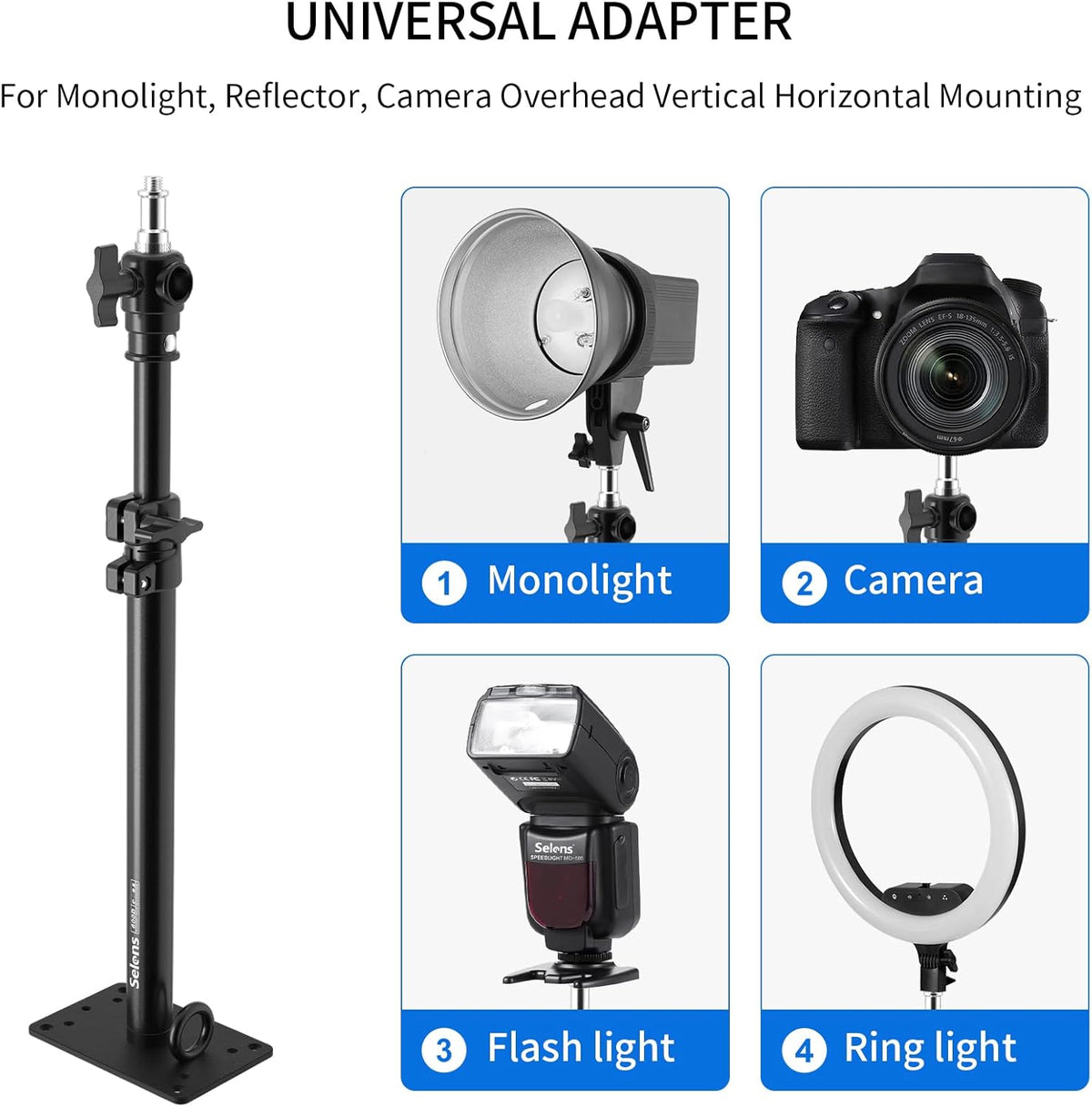 2 Pack Camera Mount Boom Arm with 3/8 1/4 Thread Y138