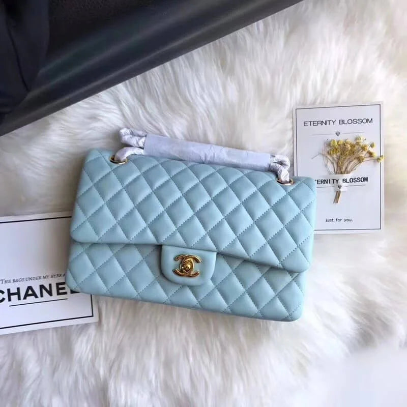 Tiffany Blue Lambskin Leather Flap Bag P5909