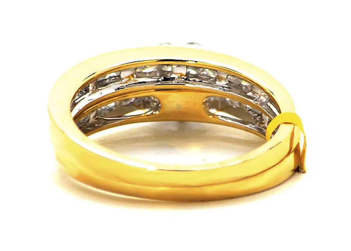 14K White Gold Real Diamond Square Cluster Engagement Ring Y2829