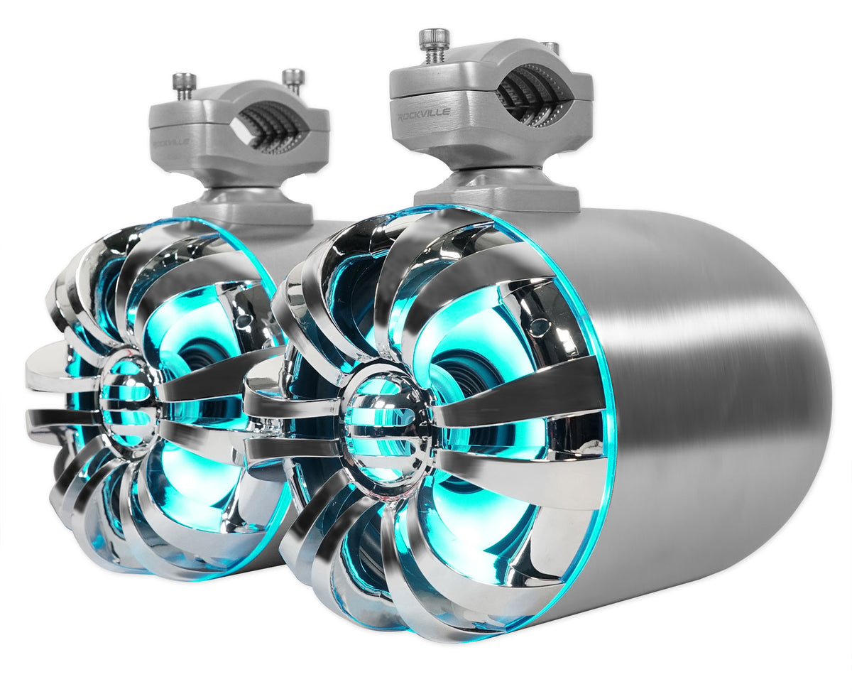 6.5" LED Swivel Marine Wakeboard Speakers with Amplifier and Amp Kit B9349