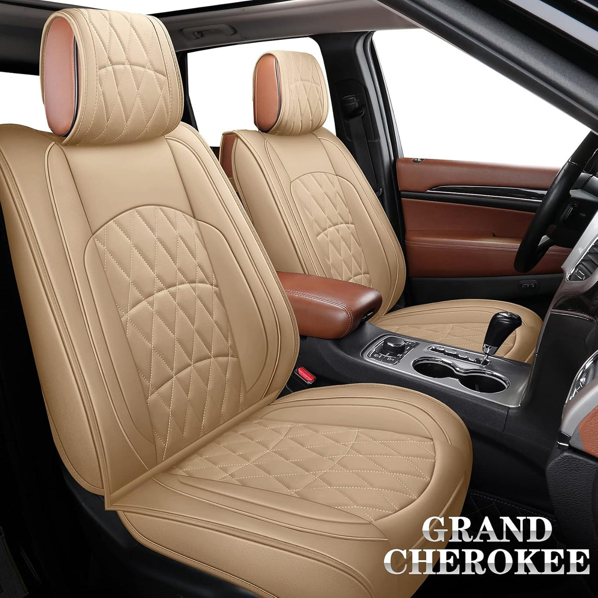 Black Leather Front Seat Covers 2 PCS V19762