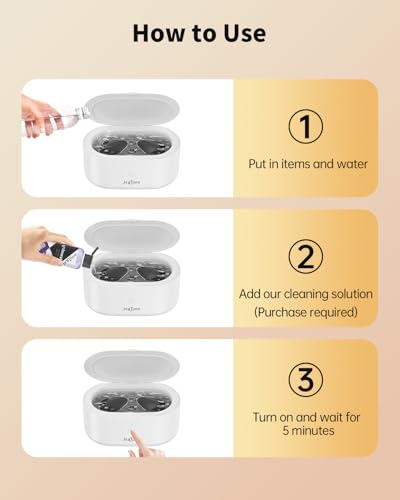 Ultrasonic Jewelry Cleaner Machine 20oz 46KHz 304 Stainless Steel I801
