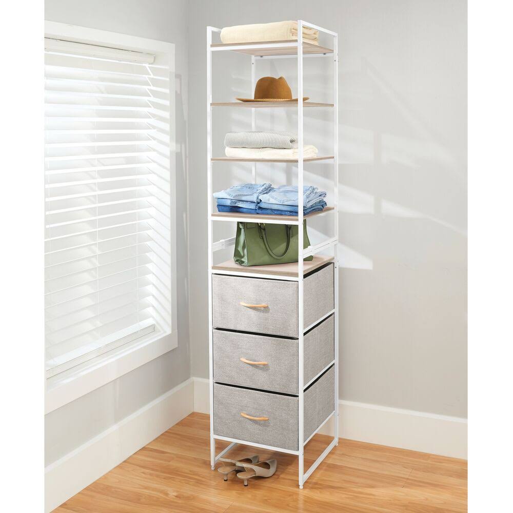 Natural Tall Vertical Fabric Dresser, 3-Drawer I912