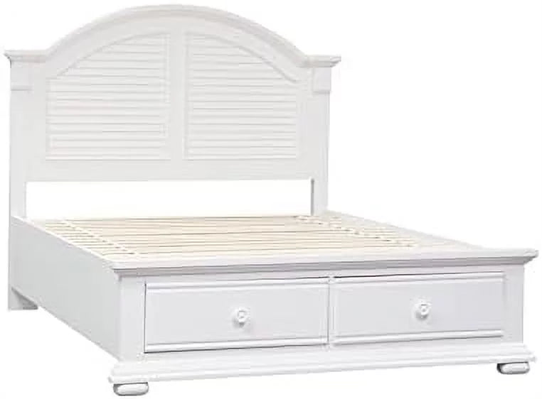 King Storage Bed in Oyster White J731
