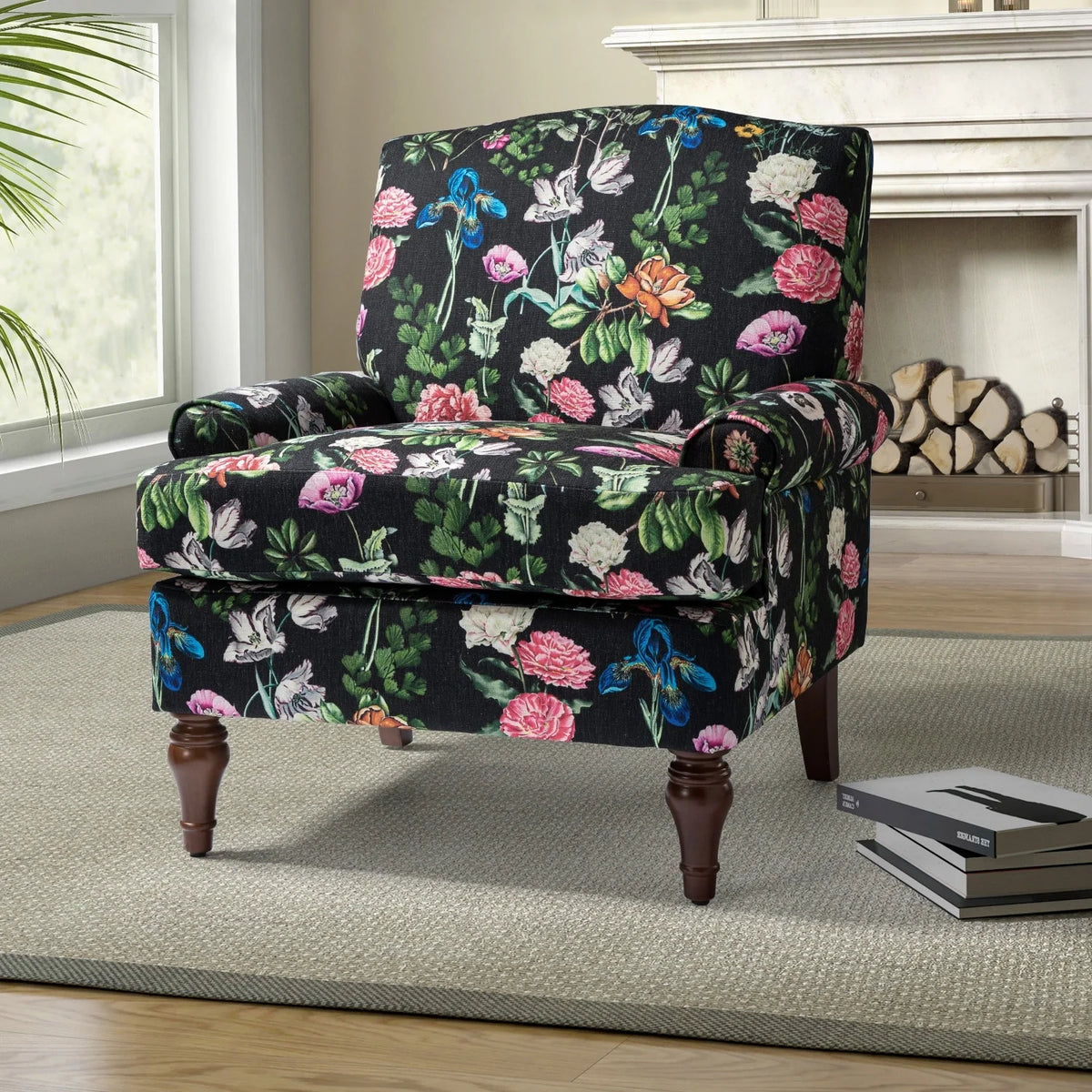 Wooden Upholstered Armchair V384
