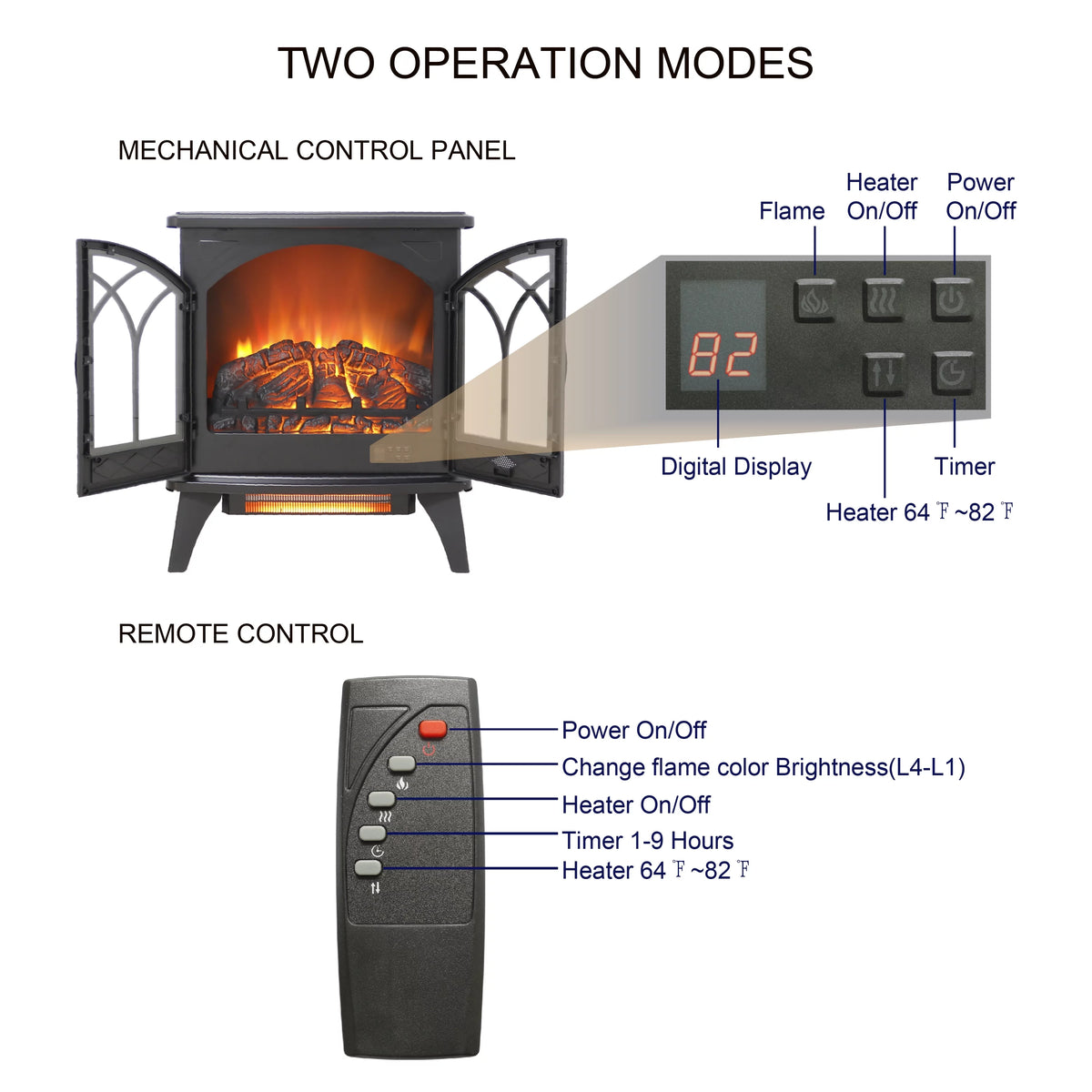 24 Inch 3D Infrared Electric Stove I304