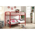 Red Twin on Twin Metal Bunk Bed V92099