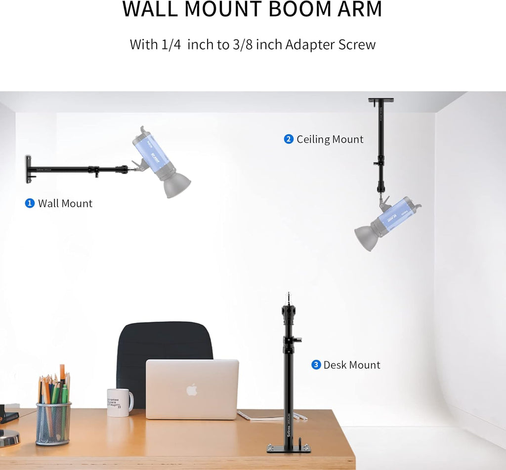 2 Pack Camera Mount Boom Arm with 3/8 1/4 Thread Y138