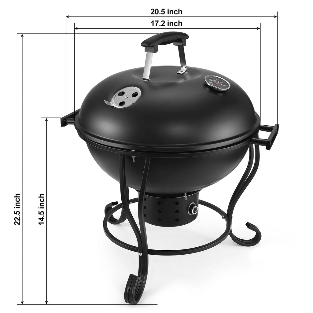 17 inches Portable Charcoal Grill with Adjustable Fan U672010